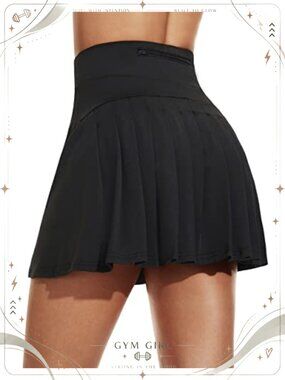Pleated Tennis Skirt with Built-In Shorts Pockets High Waisted Golf Skort